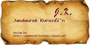 Jandaurek Kurszán névjegykártya
